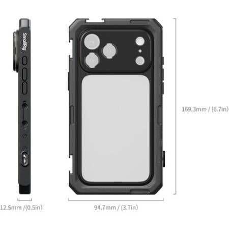 SmallRig 5545 (Basic Edition) - klatka do filmowania do iPhone 17 Pro - wymiary